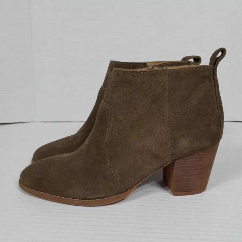 Madewell The‎ Brenner Boot  Chelsea Block Heel Brown Suede Ankle Women Sz 7.5 - Picture 2 of 9
